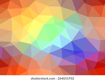 Abstract vector background low poly pattern illustration. Red, blue, yellow, orange color.