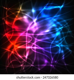 Abstract vector background. Luminous colored lines