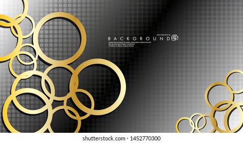 Abstract vector background with luxurious shiny gold circles pattern. Vector illustration for any background