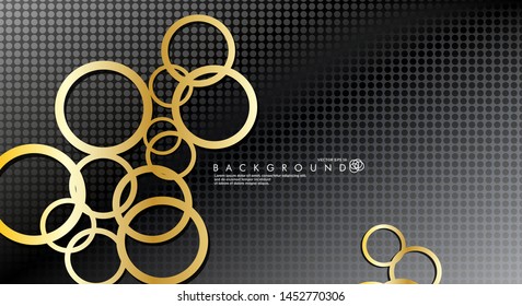 Abstract vector background with luxurious shiny gold circles pattern. Vector illustration for any background