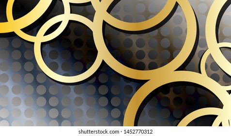 Abstract vector background with luxurious shiny gold circles pattern. Vector illustration for any background