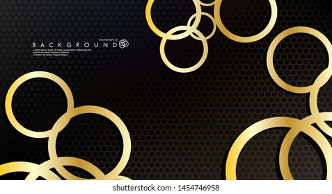 Abstract vector background with luxurious shiny gold circles pattern. Vector illustration for any background