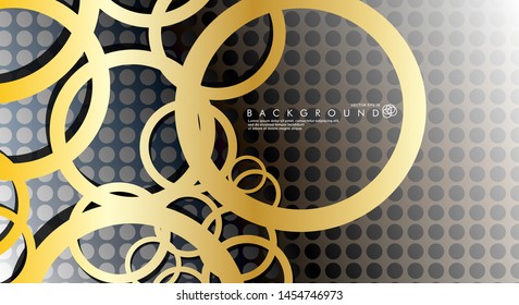 Abstract vector background with luxurious shiny gold circles pattern. Vector illustration for any background