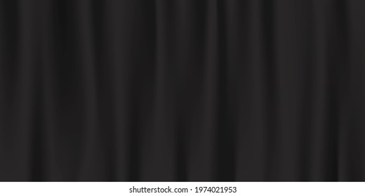 Abstract vector background luxury black cloth or liquid wave. Abstract dark fabric texture background. Cloth soft wave. Creases of satin, silk, cotton,flag