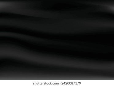 Abstract vector background luxury black cloth or liquid wave Abstract or black fabric texture background. Cloth soft wave. Creases of satin, silk, and cotton. Use for flag. illustration EPS 10.