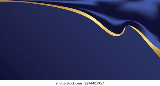 Abstract vector background luxury blue cloth or liquid wave or wavy folds of grunge silk texture satin velvet material, luxurious background or elegant wallpaper