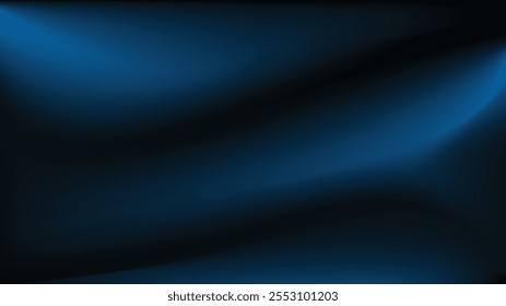 Vetor abstrato pano de fundo azul de luxo ou onda líquida ou dobras onduladas. Tecido de cetim de seda azul marinho como fundo. Material de veludo de cetim de seda elegante. Dobramentos macios ondulados. Fundo de luxo.