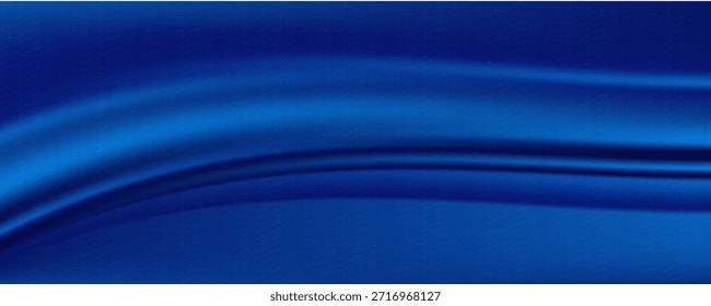 Abstractas fondo de Vector azul marino de lujo satén de seda azul marino. Tejido sedoso brillante. Fondo de lujo oscuro con espacio para el diseño. Anuncio. Ancho. Largo. Panorámica. Plantilla. Vacío. Mesa plana, vista superior. Hermoso. Elegante. Cumpleaños, Navidades.