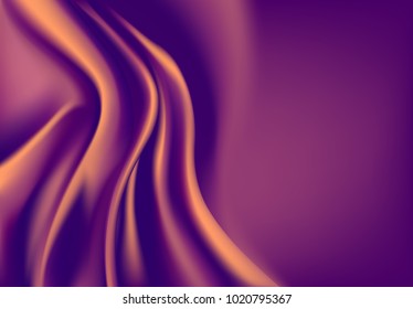 Abstract vector background luxury cloth, liquid wave or wavy folds of grunge silk texture satin velvet material. Luxurious background for elegant wallpaper.