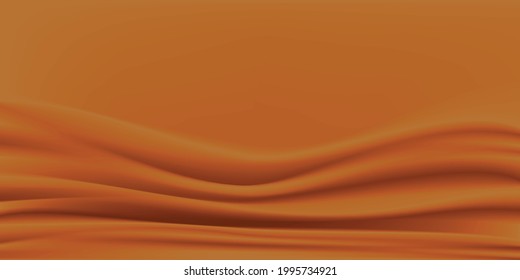 Abstract vector background luxury Copper color cloth or liquid wave.Abstract brown fabric texture background.Rippled wavy silk.Shiny cotton fabric.Cloth,satin soft wave.Copper color background.