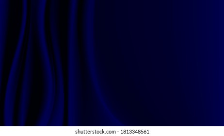 Abstract vector background luxury dark blue cloth or liquid wave Abstract or dark blue fabric texture background. Cloth soft wave. Creases of satin, silk, and cotton.