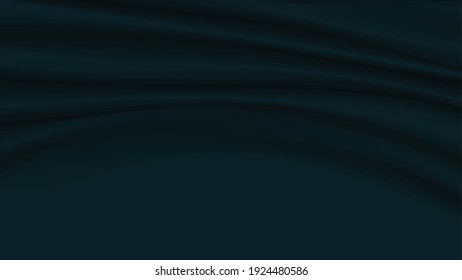 Abstract vector background. Luxury Dark grey silk or liquid wave. Dark grey fabric with smooth texture for show product. Rippled wavy black.Shiny fabric.Cloth soft wave.Creases of satin or cotton.