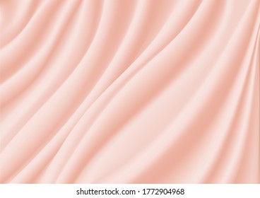 Abstract vector background luxury old rose cloth or liquid wave Abstract or pastel fabric texture background. pink Cloth soft wave. Creases of satin, silk, and cotton.