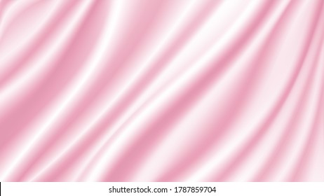 Abstract vector background luxury pink cloth or liquid wave Abstract or pink fabric texture background. Cloth soft wave. Creases of satin, silk, and cotton.