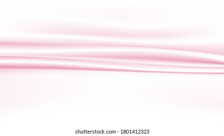 Resumen vectorial fondo de tela rosa de lujo o onda líquida o textura de tela rosa o pastel para el producto show. Tela de seda brillante. Ola suave de tela. Asas de satén, seda y algodón.