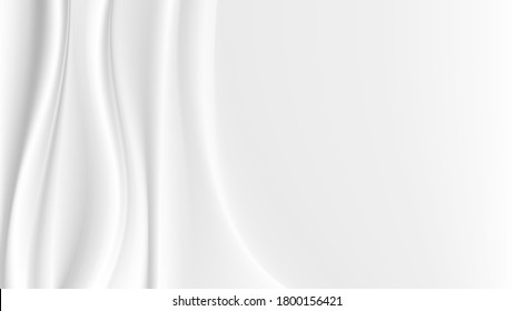 Abstract vector background luxury white cloth or liquid wave. Abstract or white fabric texture background.Rippled wavy milk.Beautiful background.Shiny silk fabric.Cloth soft wave.Creases of satin, 