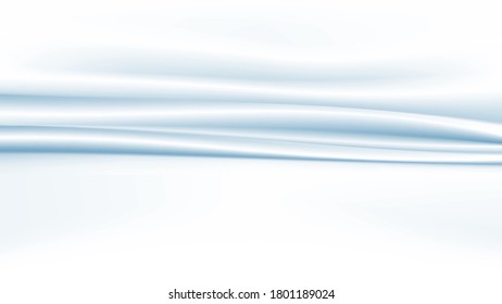 Abstract vector background luxury white cloth or liquid wave or blue fabric texture for show product. Beautiful background. Shiny silk fabric. Cloth soft wave. Creases of satin, silk.