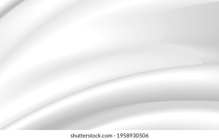 Abstract vector background luxury white cloth or liquid wave Abstract or white fabric texture background. Creases of satin, silk and cotton. Beautiful White Silk.Drapery Textile Background. Vector EPS