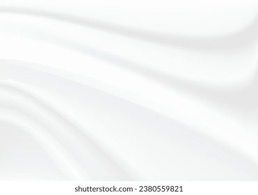 Abstract vector background luxury white cloth or liquid wave Abstract or white fabric texture background. Cloth soft wave. Creases of satin, silk, and cotton. Use for flag. illustration EPS 10.