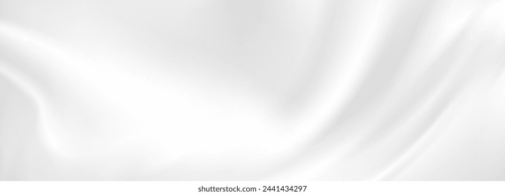 Abstract vector background luxury white silk satin texture velvet material with copy space. White gray satin texture with beautiful soft blur pattern natural.Fabric textile drape. Premium Vector EPS10