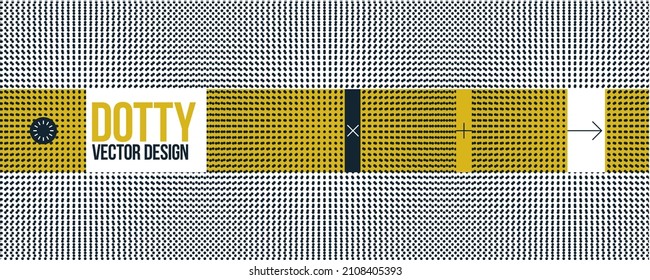 Abstract vector background made with dots Moire, dotted op art effect surreal texture, sound and music waves theme, black and white grid abstraction.