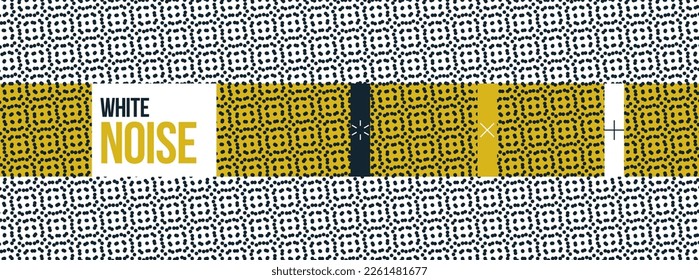 Abstract vector background made with dots Moire, dotted op art effect surreal texture, sound and music waves theme, black and white grid abstraction.