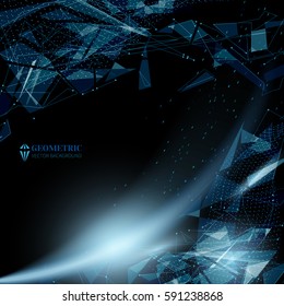 Abstract vector background made of fractal wave, network structure for use with projects on digital business, science, communications and technology