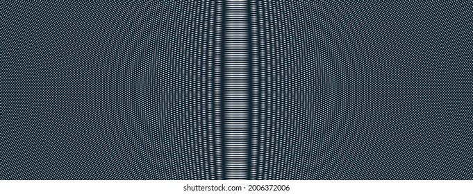 Abstract vector background made with linear Moire, op art effect surreal texture, sound and music waves theme, black and white grid abstraction.