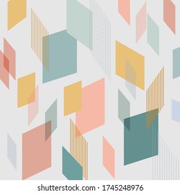 Abstract Vector Background Made With Parallelogram Shapes And Lines.