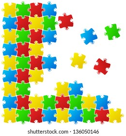 Abstract vector background made from puzzle pieces