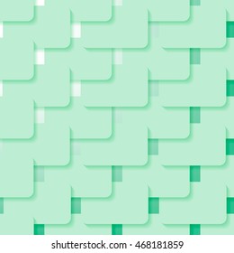 Abstract vector background made up of rectangles with rounded corners, with the effect of shadows.