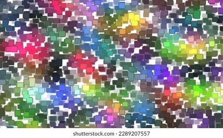 Abstract vector background made of scattered small multicolored cubes