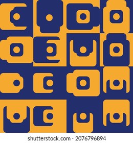 Abstract vector background made with simple geometric shapes. Mid century modern inspired seamless colorful pattern for fabrics, wallpaper, poster design, invitations and business cards.