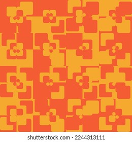 Abstract vector background made with simple geometric shapes. Mid century modern inspired seamless colorful pattern for fabrics, wallpaper, poster design, invitations and business cards.