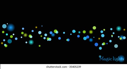 Abstract vector background - magic lights in blue and green color
