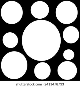 abstract vector background of many circles in black and white colors