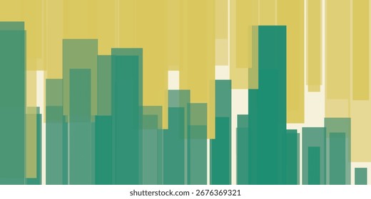 Abstract vector background with many overlapping green and brown thick vertical bars. Modern geometric design, perfect for digital art, banners, templates, wallpapers, and creative projects.