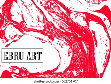 Abstract vector background. Marble texture. Red waves.