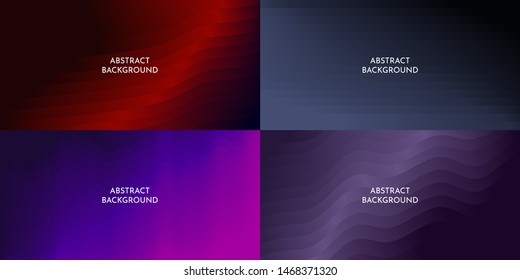 Abstract vector background. Minimalist colored gradient lines. Set of wallpapers. Sport motion backdrop. UI design