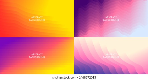 Abstract vector background. Minimalist colored gradient lines. Set of wallpapers. Sport motion backdrop. UI design