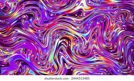 Abstract vector background with mixing holographic metallic liquid marbling paint. Surreal iridescent fluid plasma texture for modern creative trendy design cover, flyer, poster. Vector illustration