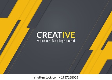 Abstract vector background, modern design wallpaper with black and yellow shapes.