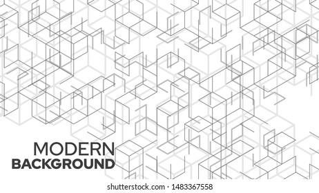 Abstract vector background. Modern geometric pattern. Black square lines minimal design.
Futuristic digital backdrop. High tech illustration.