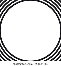 Abstract vector background. Modern graphic template. Circles going to the center. Optic illusion
