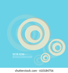 Abstract vector background. Modern minimalist style. Circles on blue. Contemporary dynamic design wallpaper.