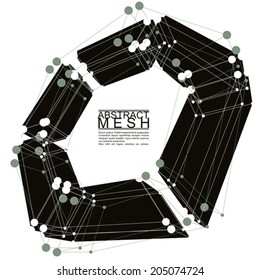 Abstract vector background, modern style technology and science theme layout, connection and communication 3d abstract mesh, clear eps 8.