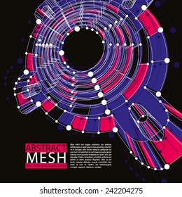 Abstract vector background, modern style technology and science theme layout, connection and communication 3d abstract mesh, clear eps 8.