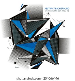 Abstract vector background, modern style technology and science theme layout, connection and communication 3d abstract mesh, clear eps 8.