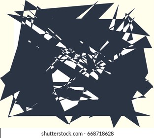 Abstract vector background. Monochrome composition of geometric overlapping shapes.