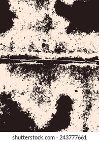 Abstract vector background. Monochrome grunge composition of irregular shape elements. Created using handmade camera-less print.
